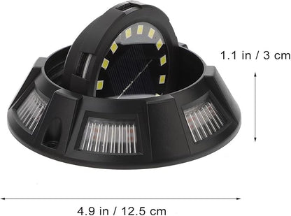 4pcs Outdoor Solar Powered In-ground Lights with Side Color Glow, Rotatable Plastic Lawn Pathway Lights for Garden Patio and Backyard Landscape Lighting