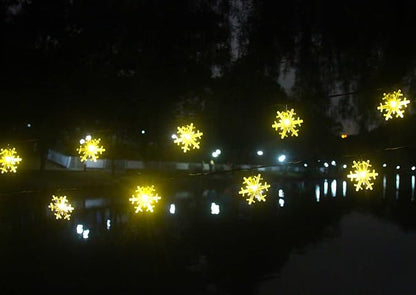 Solar Christmas Lights Outdoor Waterproof 30 LED 20 ft 8 Modes Solar Powered Snowflake String Lights for Garden Patio Yard Home Christmas Tree Parties(Warm White)