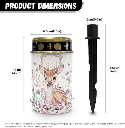 Deer Floral Outdoor Solar Garden Stake Lights,Waterproof Solar Lights for Outdside Lantern Landscape Decorative Lighting for Yard Patio,Wall Lights Auto On & Off