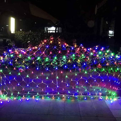 2 PACK Battery Net Lights - Outdoor Waterproof Garden Light, 200 LED Tree String Light with 8 Modes, Mesh Curtain Lights for Garden Patio Yard Christmas Party Tree and Holiday Decor( Multi Color)
