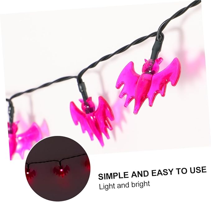 VOSAREA Purple Light Strings Decorative Lamps for Party Warm Light for Outdoor Halloween Decor Hours Continuous Lighting