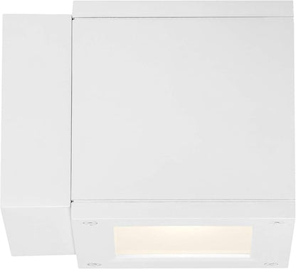 WAC Lighting WS-W2505-AL Rubix LED Outdoor Wall Light Fixture, Double Light, 3000K, Brushed Aluminum