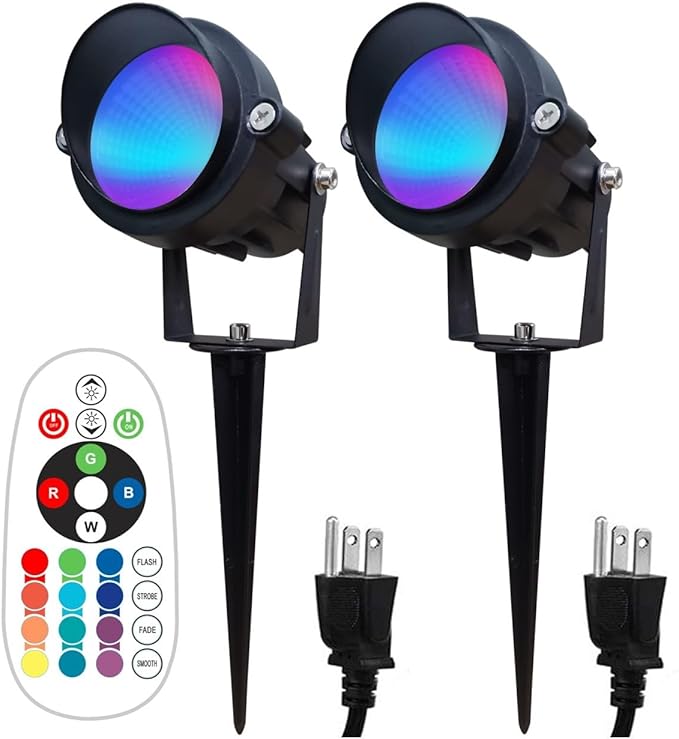 TOVEENEN Color LED Outdoor Landscape Spotlight - 120V 12W Waterproof Spot Lights for Christmas Halloween Yard | Lumora