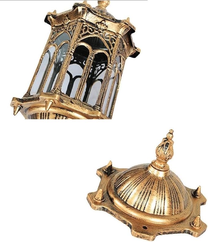 European Vintage Outdoor Wall Light,Retro Victorian Antique AlumiExpression artistique m Lantern,Transparent s Lampshade Waterproof Sconce for Garden Balcony Porch Exterior Landscape