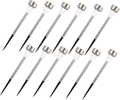 12pcs Outdoor Solar Lights for Solar Pathway Lights Low Voltage Landscape Stake Garden for Decor