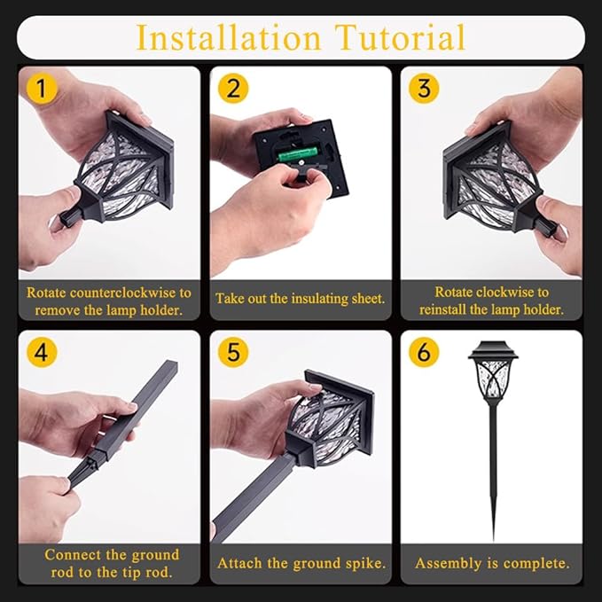 Solar Pathway Lights Outdoor, 6 Pack, Warm White, IP65 Waterproof & Weather Resistant, Garden Lights for Yard, Patio, Walkway, Landscape