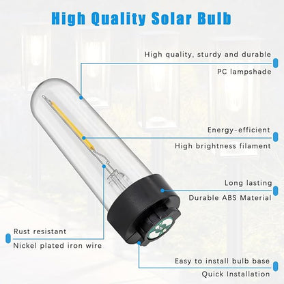 Solar Light Bulb Replacement May Fit Hampton Bay Solar Light 3V Warm White Solar Lightbulb Outdoor Indoor for Yard Garden Pathway, 2 Pack