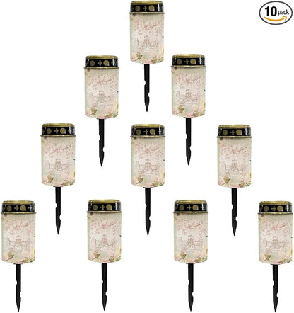 Castle Outdoor Solar Lights Garden Lights Fairy Lights Waterproof Solar Stake Lights Landscape Lighting for Yard Patio Path Warm White Flameless Lantern,Wall Light Auto On/Off