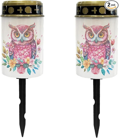 Owl Outdoor Solar Lights Solar Stake Lights Waterproof Garden Decorations for Party,Pretty Solar Walkway Lights for Yard Pathway Light,Wall Light Auto On/Off