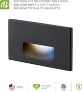 ASD LED Recessed Step Light Fixture, Outdoor & Indoor Tread Lighting | 3CCT, Motion Sensor, Waterproof, ETL Listed | Lumora