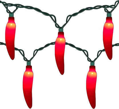 SUNSGNE Chili Pepper Christmas String Lights, 13.6FT Cinco De Mayo Lights with 35 Red Hot Chili Pepper Lights, Red Decorative String Lights for Outdoor Indoor Kitchen Patio Party Cinco De Mayo Decor