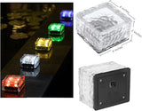 Outdoor 4 Pack Ice Cube Bricks Rocks Lights Solar Powered LED In Ground Pathways Patio Yard Garden Glow Lights Decor | Lumora