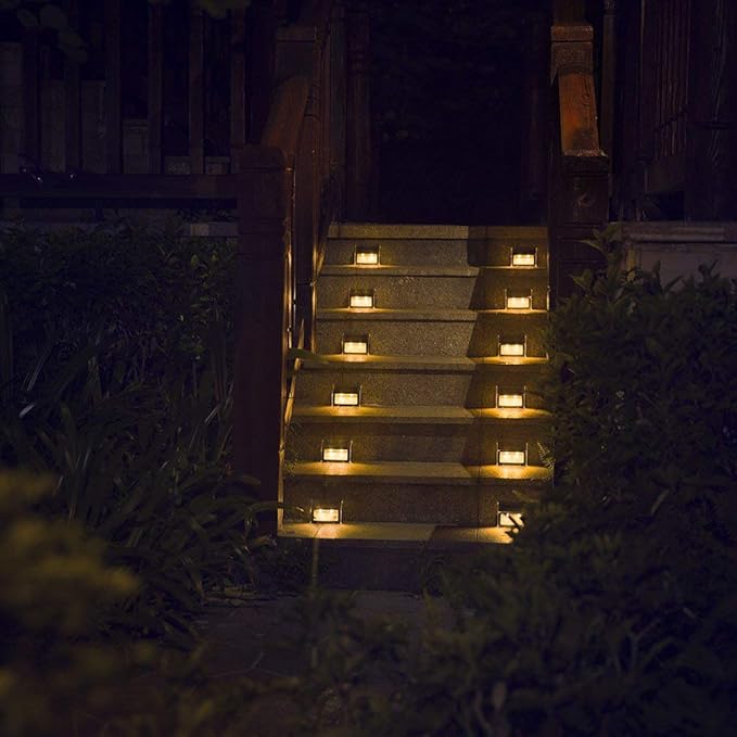 XLUX Solar Lights for Steps Decks Pathway Yard Stairs Fences, LED lamp, Outdoor Waterproof, Warm Light, 2 Pack | Lumora