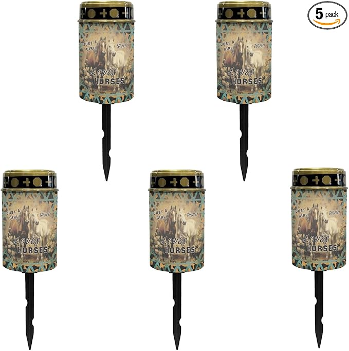 Vintage Aztec Horse Solar Lights Outdoor Waterproof Horse Solar Lantern Stake Lights Solar Pathway Lights for Outside Flameless Solar String Lights,Wall Light Auto On/Off