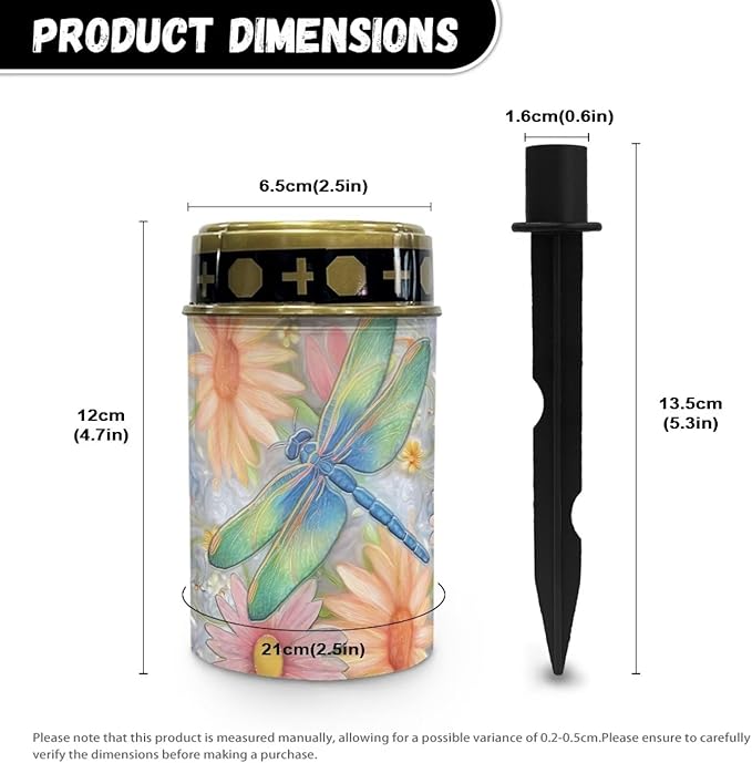 Grave Decorations for Cemetery Dragonfly Cemetery Solar Lights for Grave Waterproof Dusk to Dawn Sensor Solar Grave Lamp for Cemetery