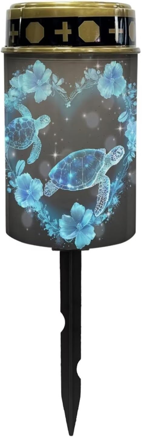 Turtle Floral Solar Pathway Lights Outdoor, LED Solar Lights for Outside Waterproof Landscape Path Garden Decorative Lights Solar Powered Lighting for Yard Patio Walkway Driveway Decor
