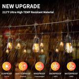 100FT LED Outdoor String Lights with 60+4 Waterproof Bulbs(1.5FT Bulbs Spacing), Remote & Dimmer, Commercial Grade | Lumora