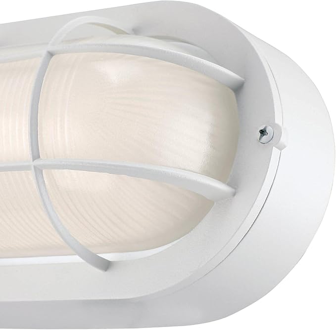 Westinghouse 6113600 Traditional One-Light Dimmable LED Outdoor Wall Light, Textured White Finish, White Glass | Lumora