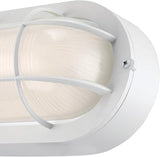 Westinghouse 6113600 Traditional One-Light Dimmable LED Outdoor Wall Light, Textured White Finish, White Glass | Lumora