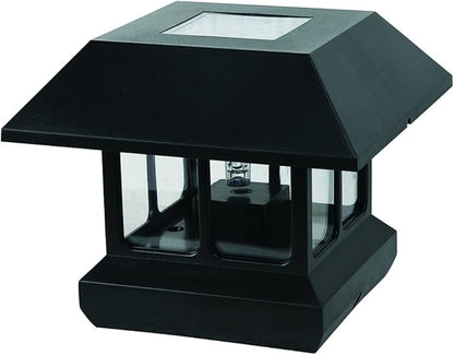 Sterno Home GL23124 GL23124BK Paradise Plastic Solar Post Light with White LED and Clear Lens, Black