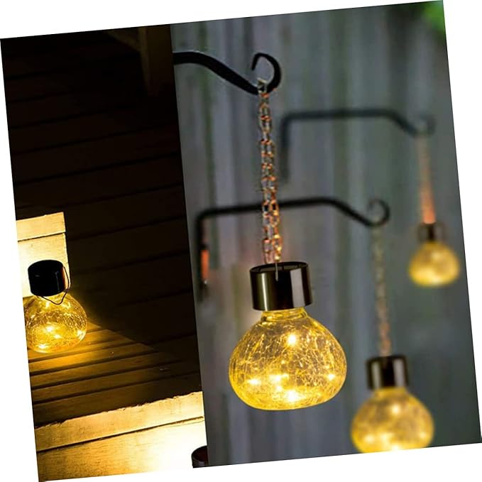 GALPADA Elegant Retro Solar Glass Ball Light Dusk to Dawn Outdoor Lighting Solar Pathway Lights for Garden Landscape
