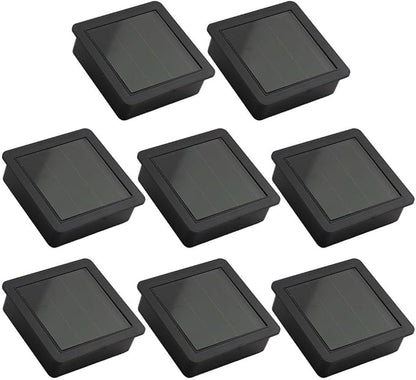 DIY Solar Light Top Panel, LED Rechargeable Square Panel Lampshade Path Lights With Switch, Waterproof Solar Lanterns Replacement(8Pcs)