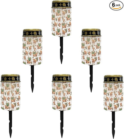 Sunflower Highland Cow Solar Lights Outdoor Waterproof Garden Stake Lights LED Solar Lantern Yard Patio Driveway Solar-Powered Fairy Lights for Outside,Flameless Warm White Lights
