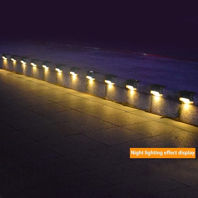 8 Pack Solar Deck Lights, Waterproof LED Solar Step Lights Warm White Light, Outdoor Fence Post Solar Lights for Stairs Fence Deck Garden Patio Yard Porch Step Pathway Decor