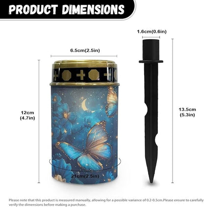 Butterfly Cemetery Solar Light LED Waterproof Solar Lights Guardian Solar Light for Grave Solar Walkway Lights Decorative Landscape Path Light Portable Solar Lights Book Light