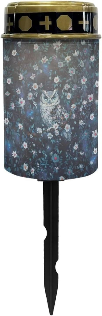 ZOUTAIRONG Owl Solar Light for Cemetery Grave Solar Garden Lights Garden Lights Solar Powered Waterproof Outdoor Cemetery Solar Lights for Grave Solar Lights