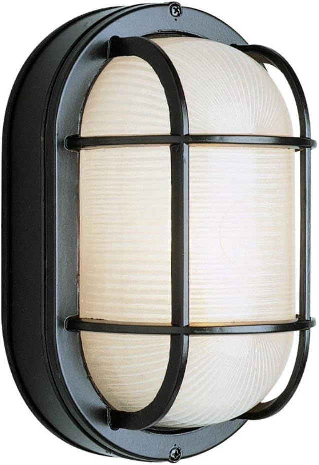 Trans Globe Imports 41015 BK Transitional One Light Bulkhead from Aria Collection in Black Finish, 5.00 inches