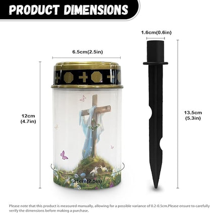 Cross and Butterfly Cemetery Lights for Grave,Solar Outdoor Lights Garden Lights Solar Stake Lights Waterproof Pathway Light Lantern Solar Walkway Lights Outdoor Landscape Lighting Spotlight