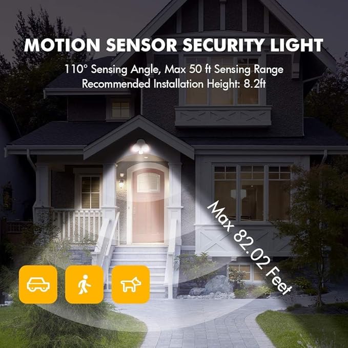 LUTEC P6221W-PIR24 2000 Lumen 18 Watt 26 LED Motion Activated Integrated Dual-Head Flood Light Outdoor, IP54 | Lumora