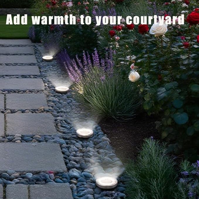 Solar Ground Lights Outdoor, IP65 Waterproof Landscape Lighting for Garden, Patio, Pathway, Lawn, Deck - 12 Pack, 6000K Cool White