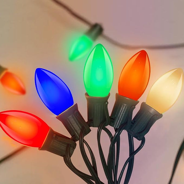 C9 LED Christmas Lights Outdoor 25Ft Outdoor Christmas Decorations String Light Waterproof with 26 C9 LED | Lumora