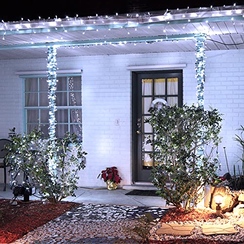 JMEXSUSS 200 LED White Christmas Lights Outdoor, 66ft String Lights Plug in