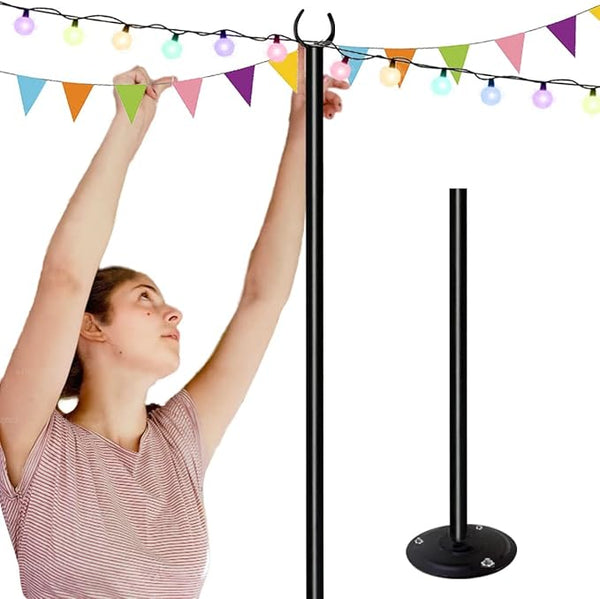 10ft String Light Pole for Hard Surfaces, Light Pole for Outdoor String Light, Perfect for Garden, Backyard, and | Lumora