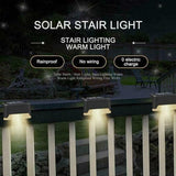 anso 4pcs LED Solar Deck Lights Waterproof Outdoor Gardens Pathway Lamps Fences Ladder Light (4pcs Black) | Lumora