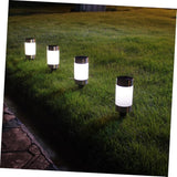 1Pc Solar Power Mini Landscape Lawn Lamp LED Garden Light for Walkway Patio Cylindrical Design Black Silver Outdoor | Lumora