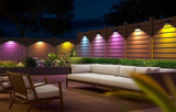 Outdoor Deck Lights 24 Packs, Smart RGBCW Fence Light, 100+ Scene Modes, Dual Lens LED String Lights with | Lumora