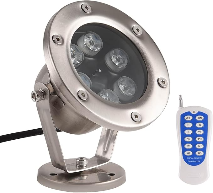 Underwater LED Lights, 18W RGB Color Changing Spotlights, IP68 Waterproof Submersible Spotlights Suitable for Garden Yard Lawn Pathway （Not Include Transformer）