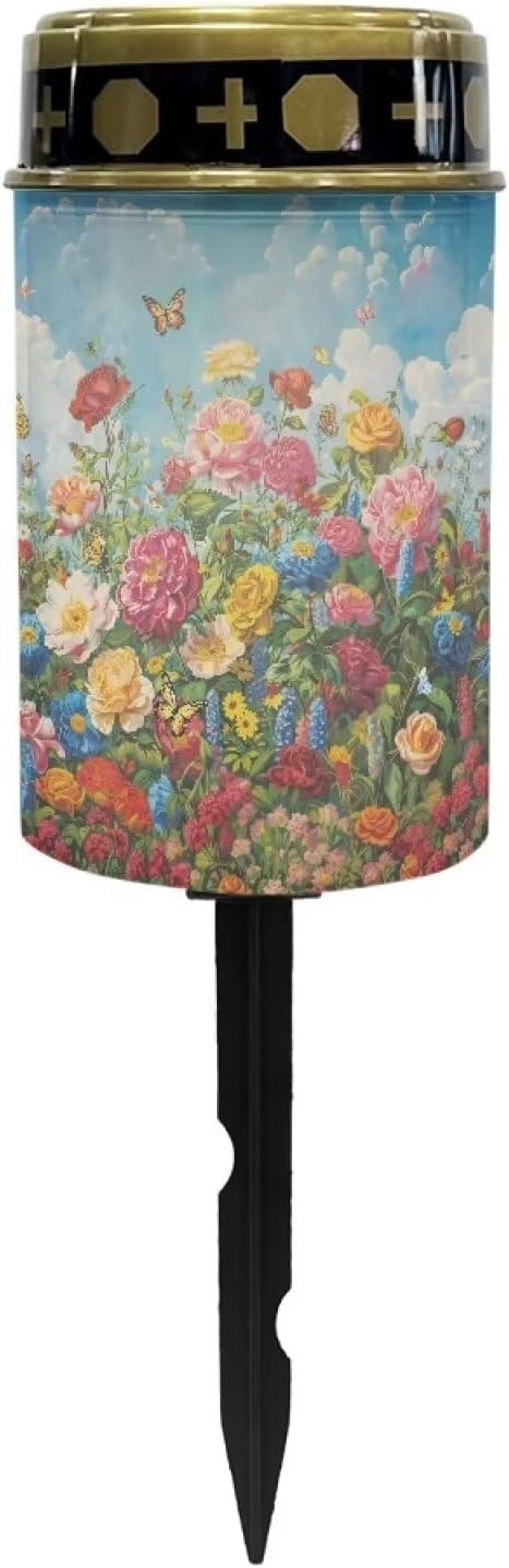 Wildflower Solar Outdoor Lights Decoration Removable Easy to Install Cemetery Decorative Lights Memorial Garden Decor Suitable for Garden Courtyard Patio Lawn Outdoor Decoration