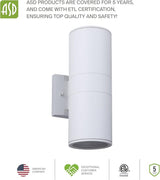 ASD 2 Light Outdoor Wall Light Fixture | 120W E26 Bulb Socket 120V ETL Cylinder Up Down Lights | | Lumora