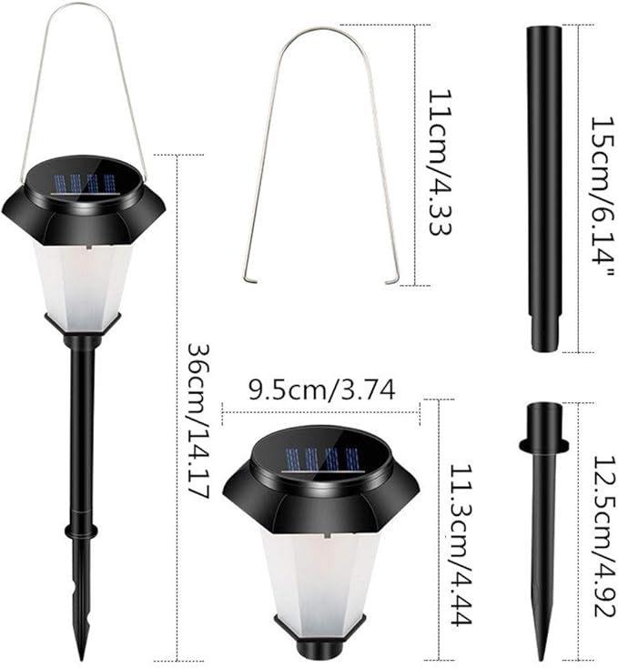 Ulalaza 2Pcs Solar Outdoor Lights 12 LED Flickering Flames Torch Light Waterproof Landscape Ligh Auto On/Off Path Lights
