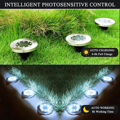 Solar Ground Lights Outdoor, IP65 Waterproof Landscape Lighting for Garden, Patio, Pathway, Lawn, Deck - 12 Pack, 6000K Cool White
