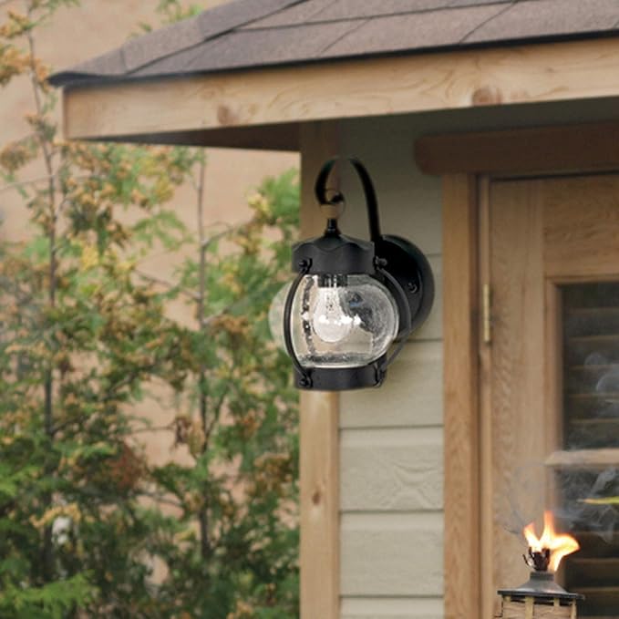 Nuvo Lighting 60/632 Americana One Light Outdoor Wall Mount from Onion Lantern Collection in Black Finish