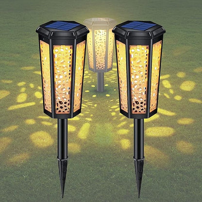 cjc 2 Pack Solar Pathway Lights, Auto On/Off Waterproof Outdoor Solar Garden Lawn Lights 2 Working Modes Decorative LED Landscape Lights for Path, Patio, Yard, Lawn, Walkway, Driveway, Pool