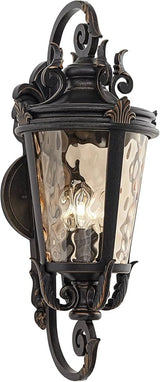 John Timberland Casa Marseille Vintage Outdoor Wall Light Fixture Veranda Bronze Scroll Frame 31" Champagne | Lumora