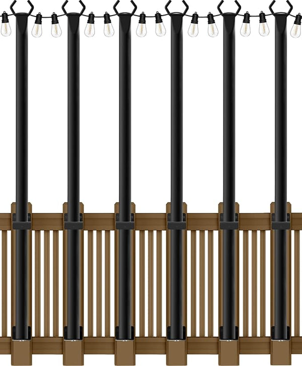 AILBTON 6 Pack 5Ft String Light Poles,Light Poles for Outside String Lights,Outdoor Light Poles with Fence | Lumora