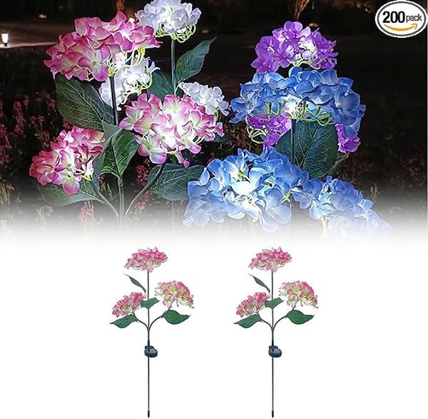 Solar Outdoor Lights, Hydrangea Garden Lights, Waterproof Garden Lawn Lamps, Inserted Flower LED Light for Yard | Lumora